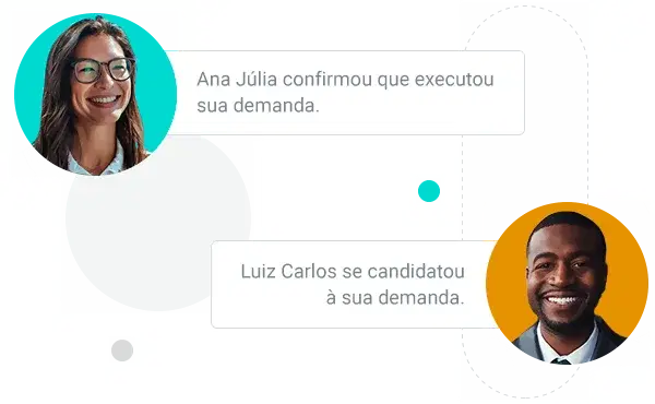 Atualizações e notificações de uma demanda para sua empresa